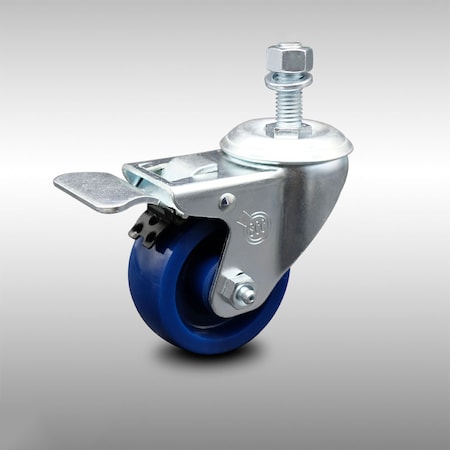 Service Caster 3.5 Inch SS Solid Polyurethane 1/2 Inch Threaded Stem Caster with Total Lock Brake SCC-SSTSTTL20S3514-SPUS-121315